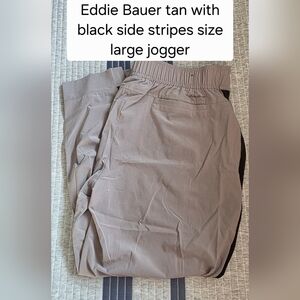 Eddie Bauer Beige Joggers with Black Accents